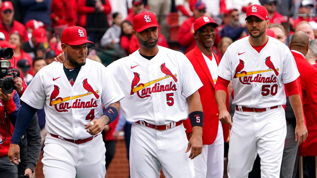 St Louis Cardinals Adam Wainwright Albert Pujols And Yadier Molina