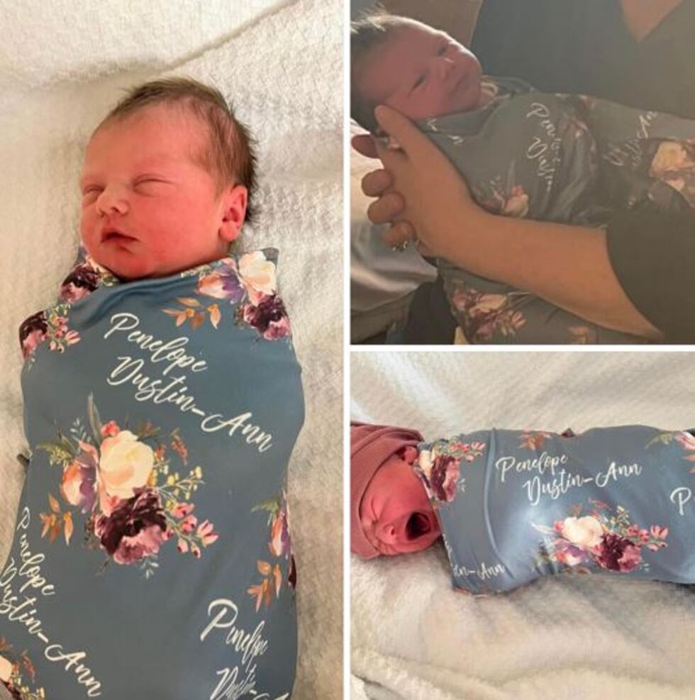 In a Facebook post, the police department said baby Penelope weighed 7 lbs. 3.7 oz.