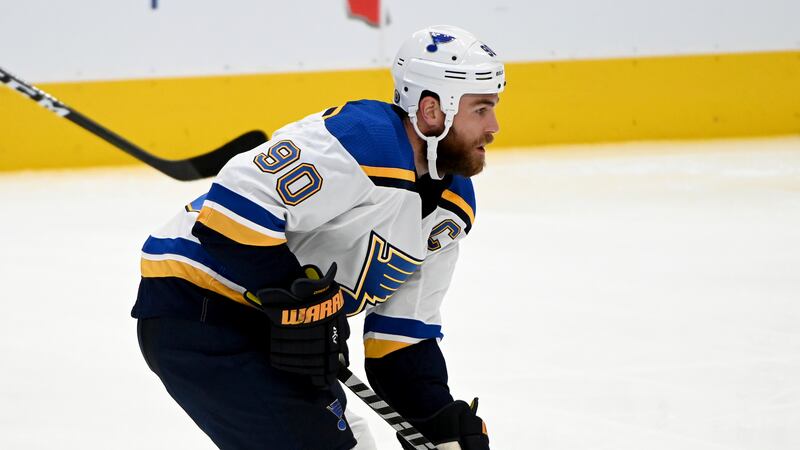 St. Louis Blues center Ryan O'Reilly (90) skates in the third period during a preseason NHL...