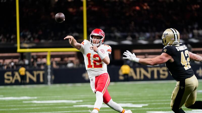 Kansas City Chiefs quarterback Shane Buechele throws a pass in the second half of a preseason...