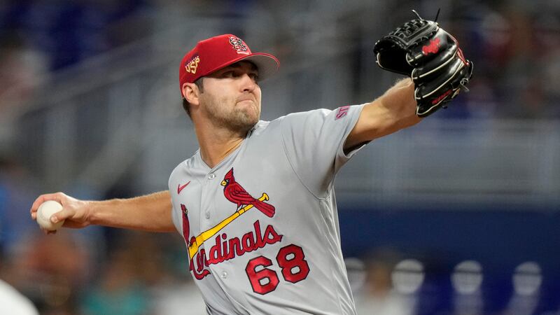 St. Louis Cardinals relief pitcher James Naile (68) throws during the eighth inning of a...