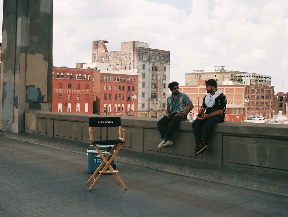 Jason Eubanks and Dante Walton on the set of the "RIOT" music video.