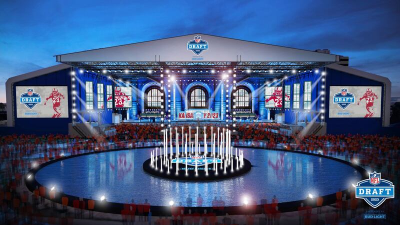 Renderings showing what the NFL Draft in Kansas City will look like in April.