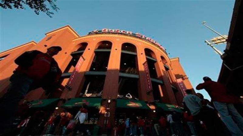 The exterior of Busch Stadium