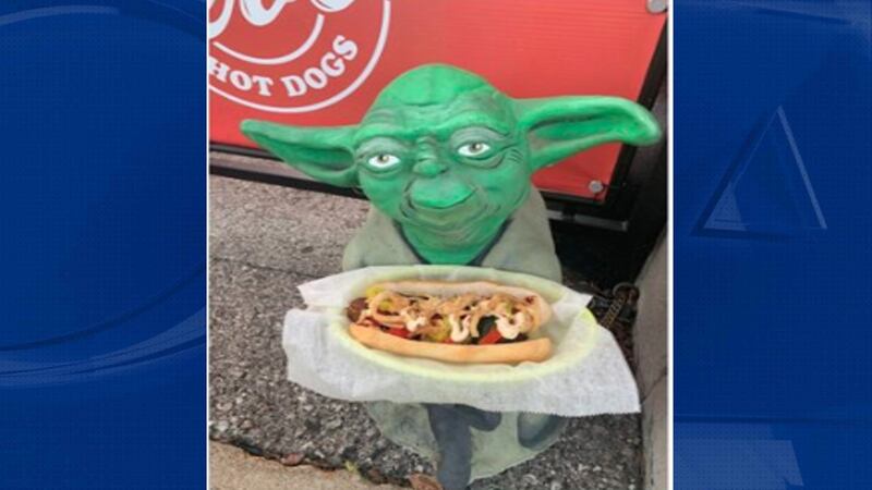 Steve Hot Dogs is looking for a statue of Yoda that was stolen from outside the South City...
