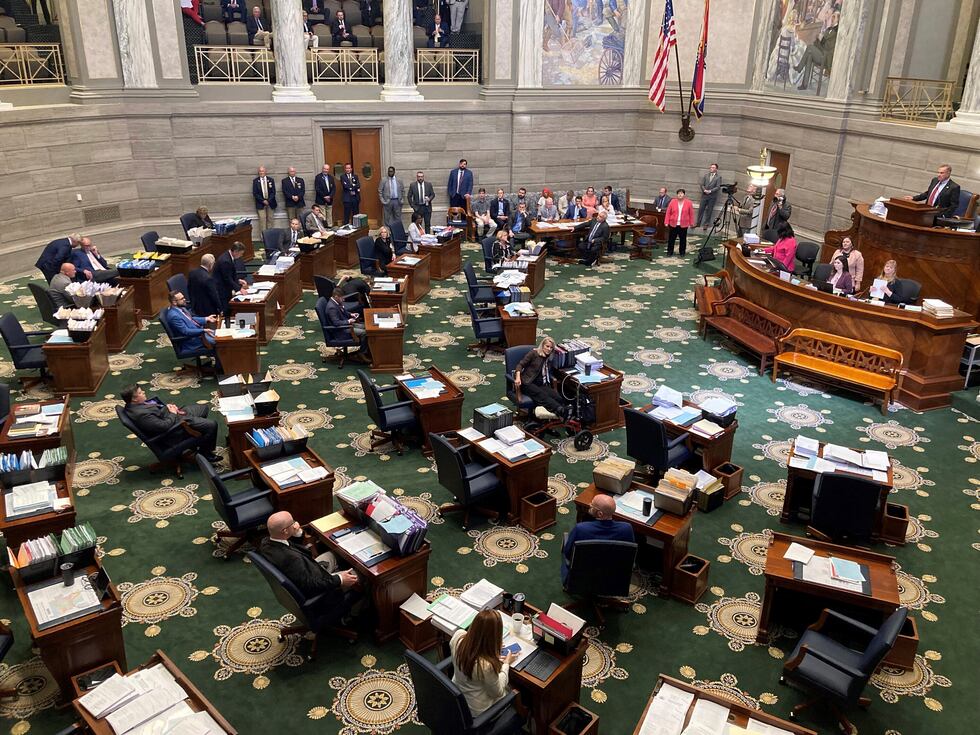 FILE -The Missouri Senate meets on the final day of its session on Friday, May 12, 2023, at...