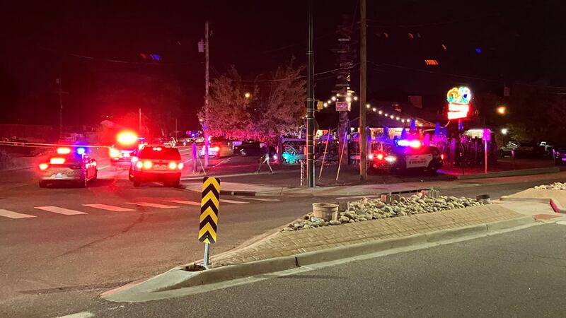Law enforcement says a pickup plowed into a group gathered outside a bar overnight in Colorado.
